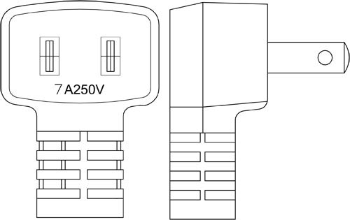 Japan Right Angle Plug AC Power Cable