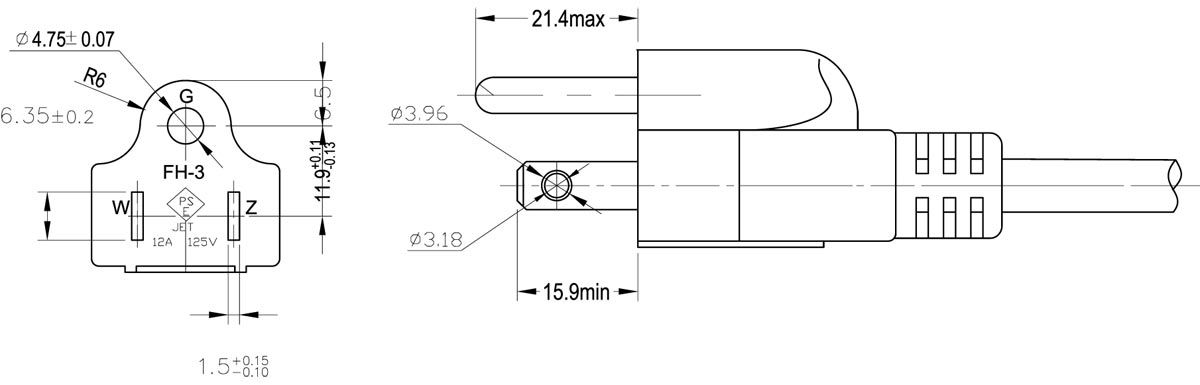 Japan 3 Prong Plug