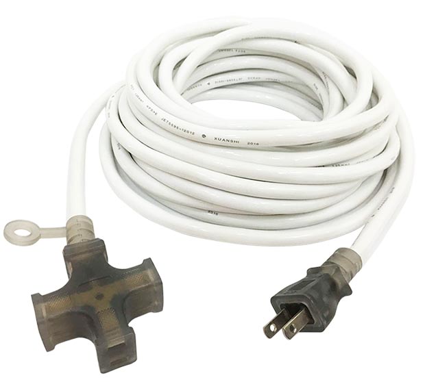 15A 125V 3 Outlet Extension Cord White