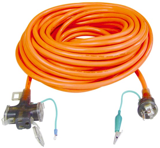 3 Conductor 3 Outlet Japan Extension Cord Orange