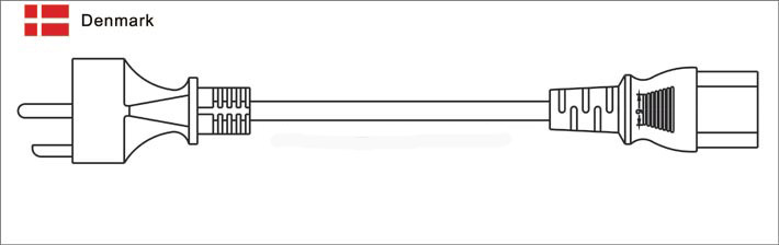 Denmark Plug to IEC C13 Power Cord