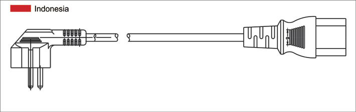 Indonesia SNI Plug to IEC 60320 C13 Power Cord