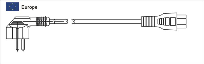 Euro CEE 7/7 (Hybrid Type E/F) Plug to IEC 60320 C5