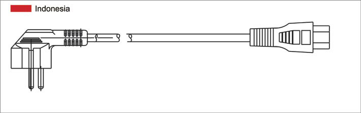 Indonesia SNI Plug to IEC 60320 C5 Power Cord