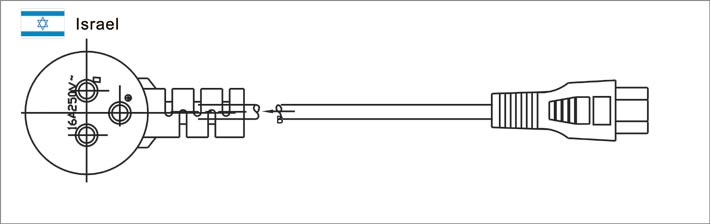 Israel Plug to IEC 60320 C5