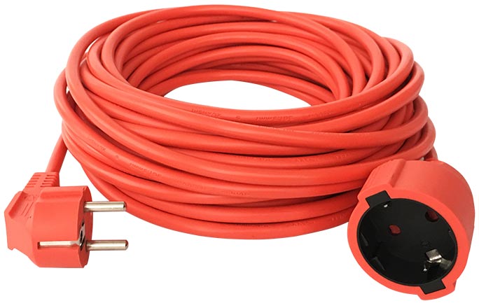 Extension Cord CEE7/7 German Schuko Plug IP20 Orange