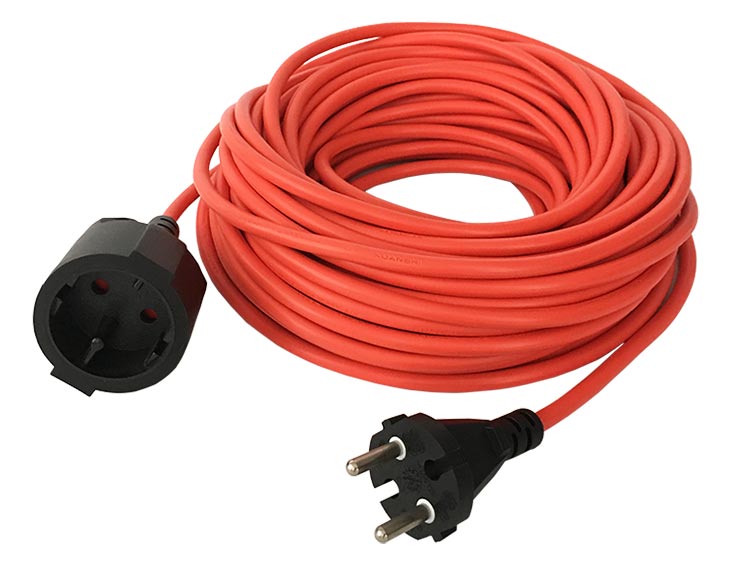 European Extension Cable Set CEE7/17 Plug Socket Red