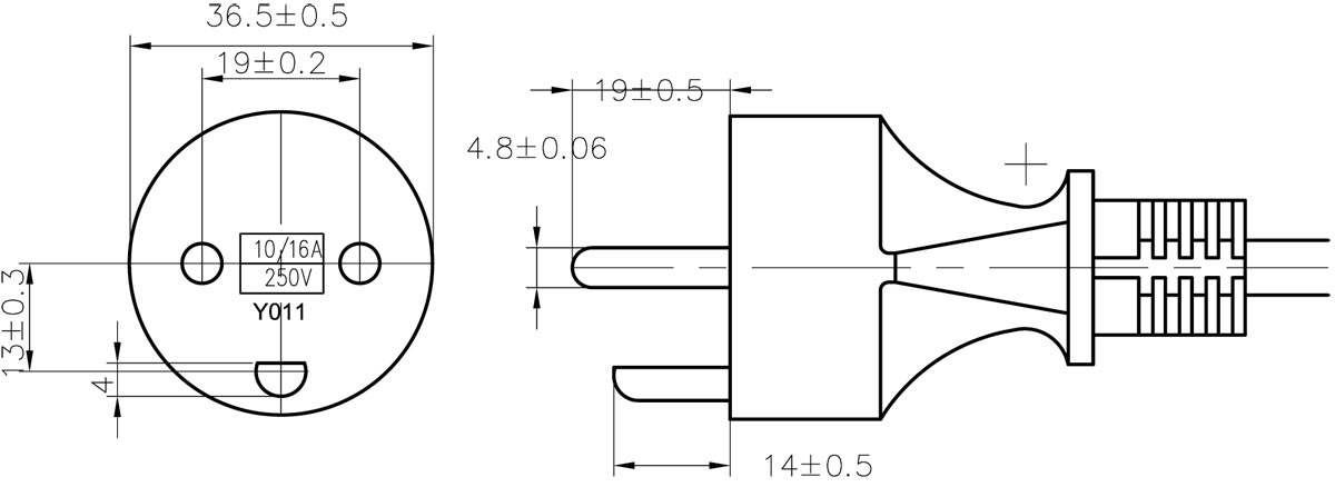 Denmark Plug Drawing