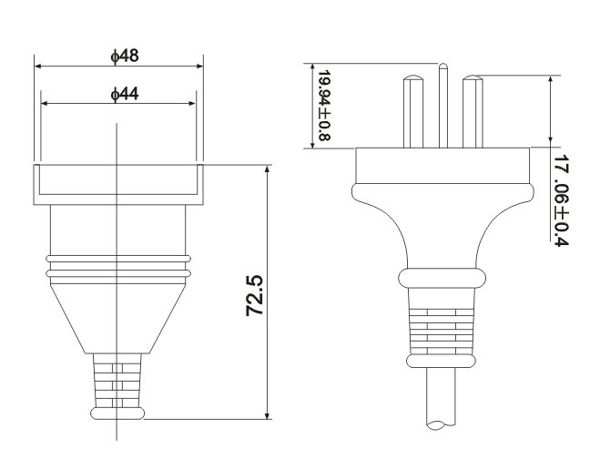 SAA certified Australia electrical extension cords drawing