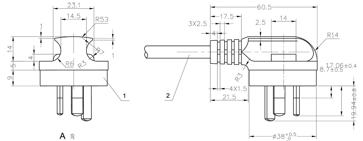 Australia Angle Plug