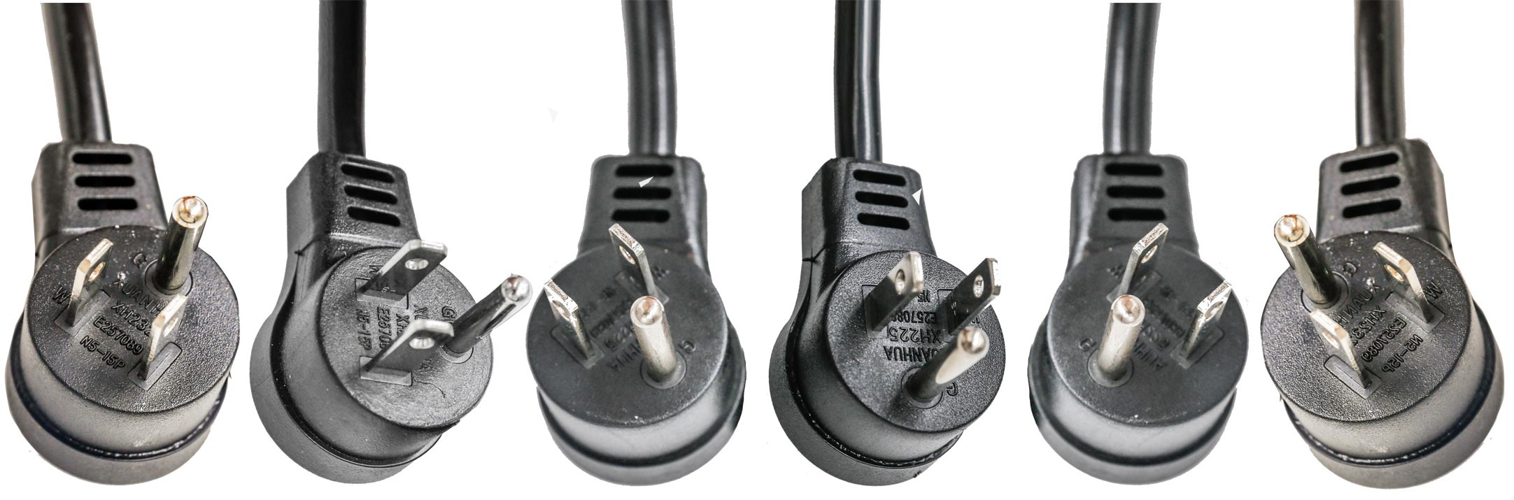 America Canada NEMA 5-15P Right Angle Offset Plug Power Cords