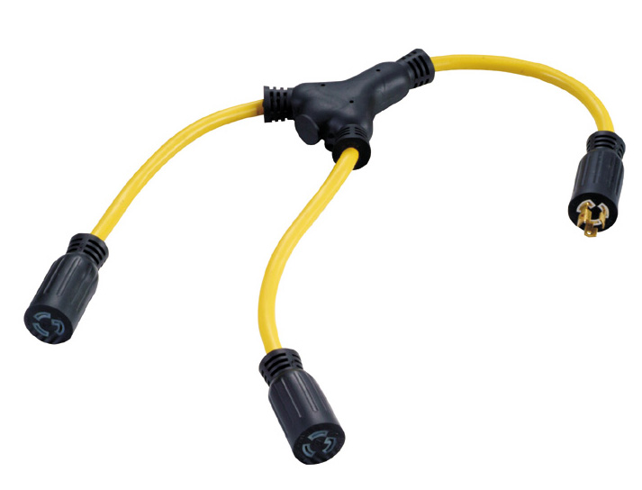 L5-15 15A 125V 3 Conductor Y Shape Locking Extension Cord