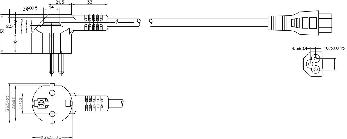 Indonesia SNI IEC 60320 C5 power cord