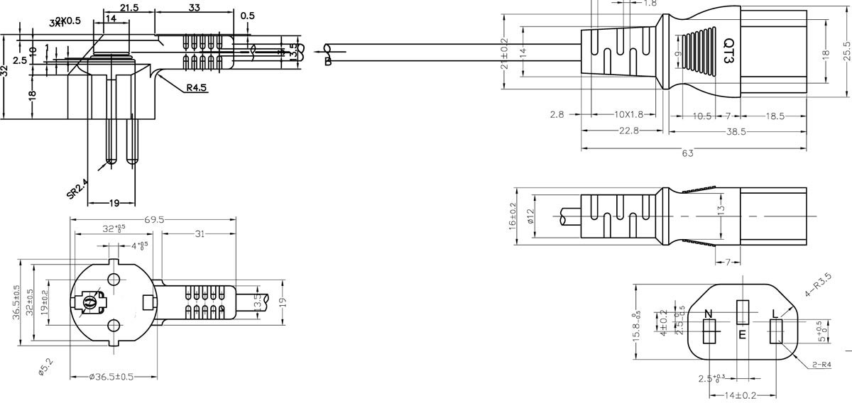 Indonesia SNI Plug to IEC 60320 C13