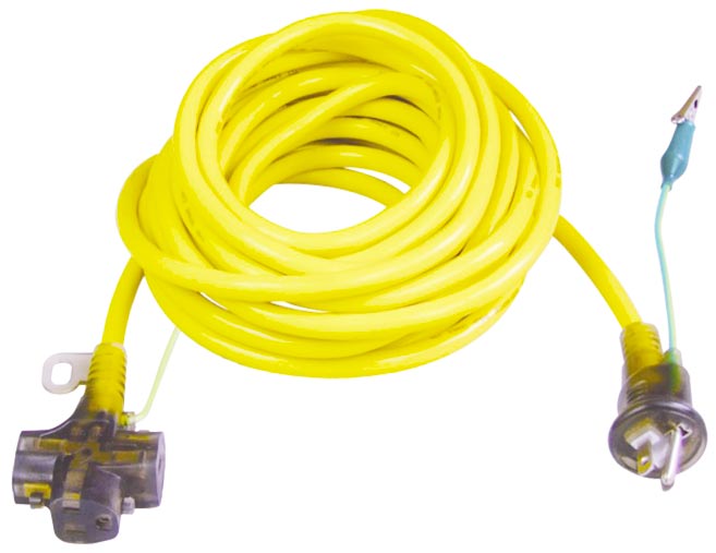 3 Conductor 3 Outlet Japan Extension Cord Yello JL-55-JL-55B