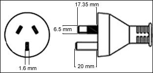 Australia 10A power cord plug