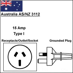 Australia 15A heavy duty power cord plug Australia 15A heavy duty power cord plug