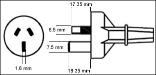 Australia as/nz 3112 15amp power cord plug