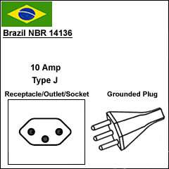 brazil nbr 14136 power cord plug