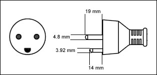 Danish AFSNIT 107-2-D1 - 13 Amp power cord plug drawing