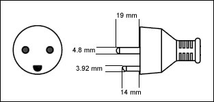 Danish AFSNIT 107-2-D1 - 13 Amp power cord plug drawing Danish AFSNIT 107-2-D1 - 13 Amp power cord plug drawing