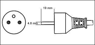 French CEE7/5 16 Amp power plug drawing