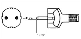 German Schuko CEE7/4 16 Amp power cord