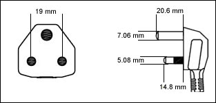 India small IS 1293 power plug India small IS 1293 power plug