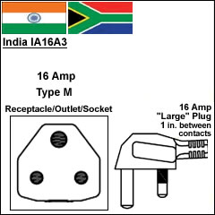 india 16 Amp type M plug socket india 16 Amp type M plug socket