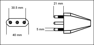 Italian CEI23-15 16 Amp cable plug