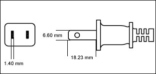 Japanese JIS 8303 7 Amp 2 prong power cord