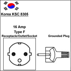 Korea KSC 8305 16 Amp power cord Korea KSC 8305 16 Amp power cord