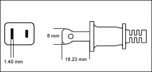 North American NEMA 1-15P polarized 15 Amp power cord