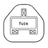 UK BS 1363 A plug with 13A fused