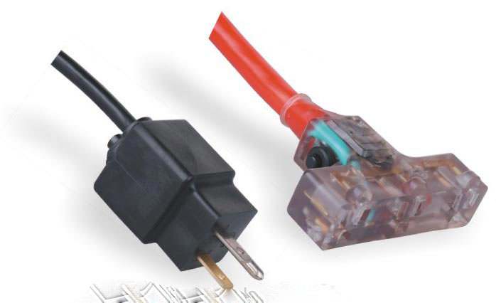 Power Supply Cord 3 Outlet Connector with Indicator Light and Overcurrent Protector LA004CS/LA052L