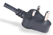 India Power Cord with Insulation Plug Pin 6A SABS 164-1 India Power Cord with Insulation Plug Pin 6A SABS 164-1