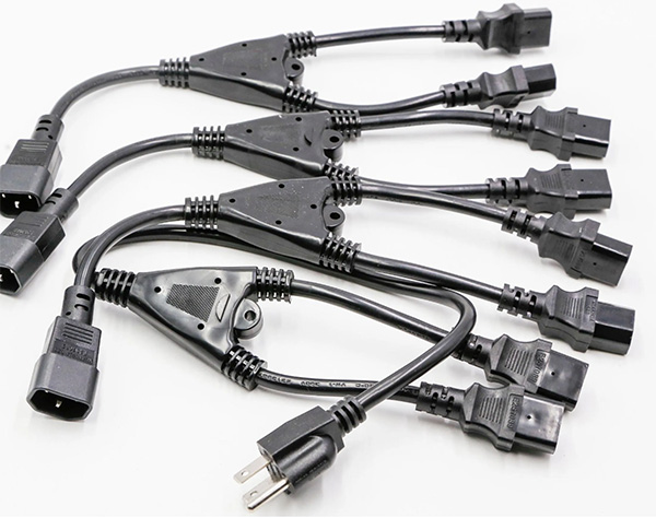 IEC 60320 C14 to IEC 60320 C13x2 AC Power Cord