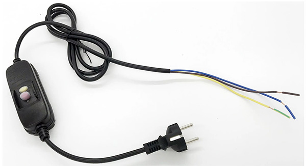 Schuko Plug Power Supply Cord Inline Ground Fault Circuit Interrupter GFCI