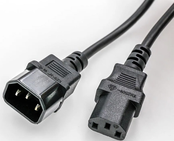 UK IEC 60320 C14 Plug To IEC C13 Receptacle Power Cord